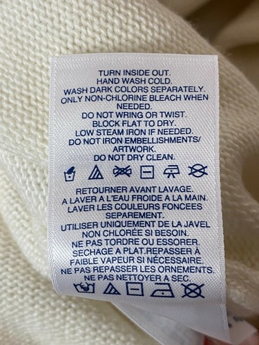 159 $ neu Lands' End Damenpullover LS Wolle bestickt elfenbeinfarben XS 2-4P - Bild 10 von 12