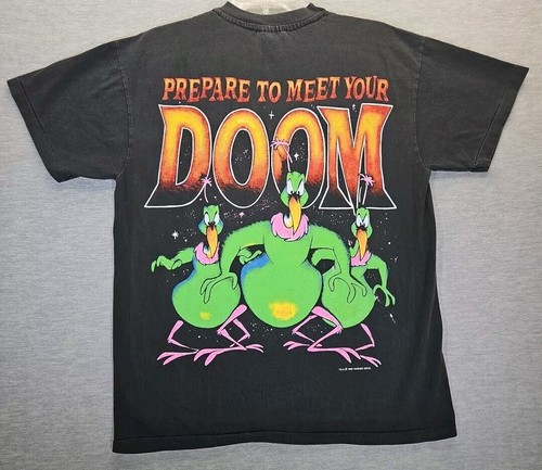 Looney Tunes Marvin The Martian AOP Tshirt Size LG Blk Modern Boot Single Stitch - Picture 17 of 24