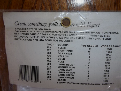 Vogart Crafts Kissenbezug "Süße Herzen" #8744J Stickerei Neu in Verpackung 14,5" x 19,5" - Bild 6 von 6