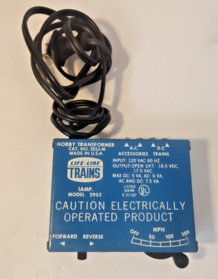 VINTAGE LIFE LIKE TRAINS HOBBY TRAIN TRANSFORMER MODEL 2952, USED tested