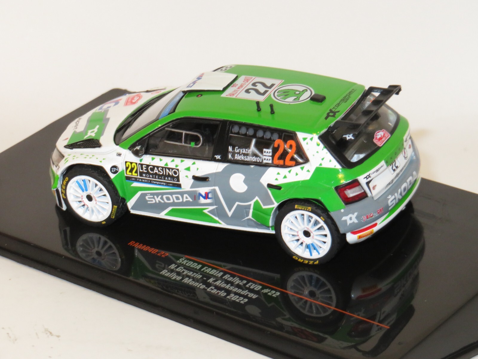 SKODA FABIA R2 EVO #22 RALLYE MONTE CARLO 2022 GRYAZIN ALEKSANDROV IXO RAM840