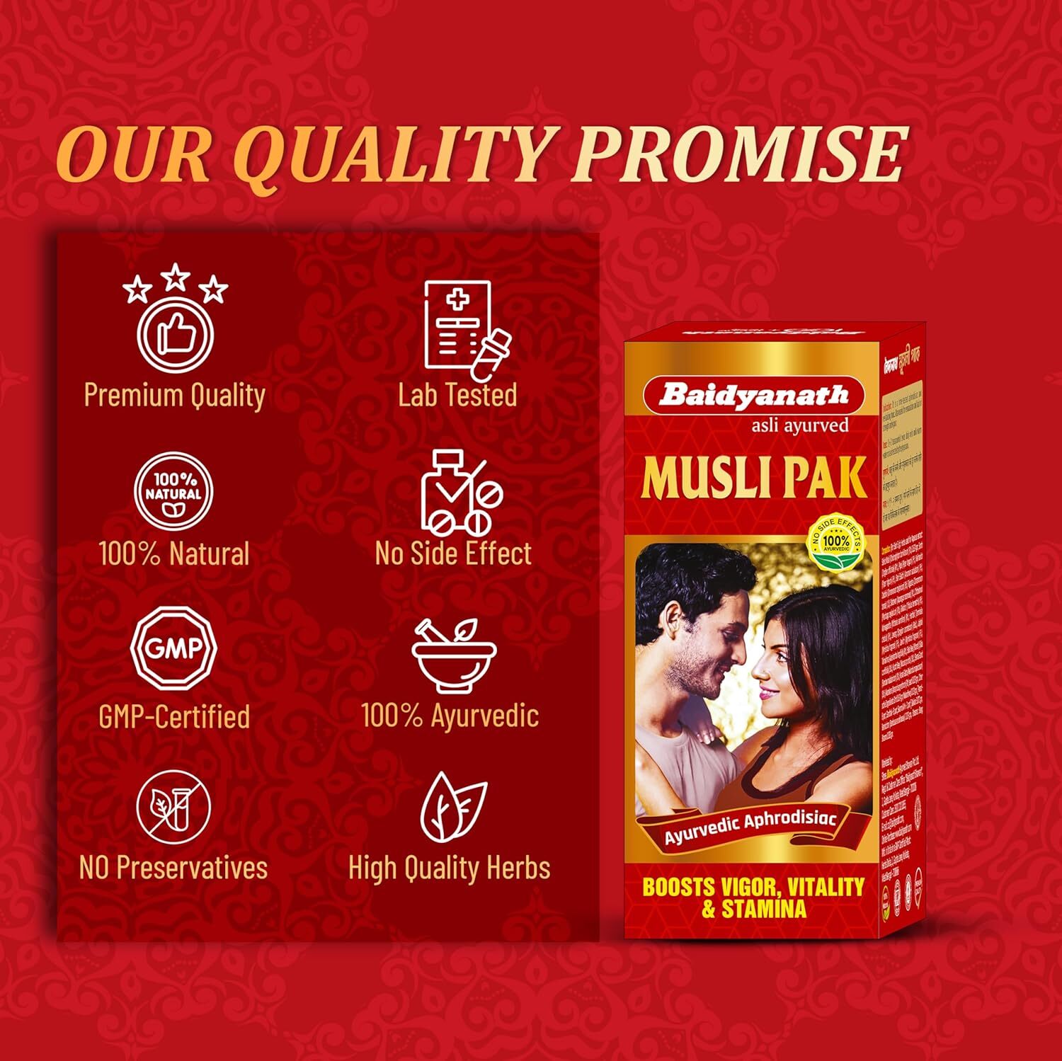 Baidyanath Musli Pak - Pure Safed Musli for Strength and Vitality -250 gm powder