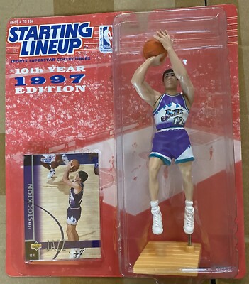  1997 STARTING LINEUP SLU NBA JOHN STOCKTON TOPPS UTAH JAZZ BASKETBALL 