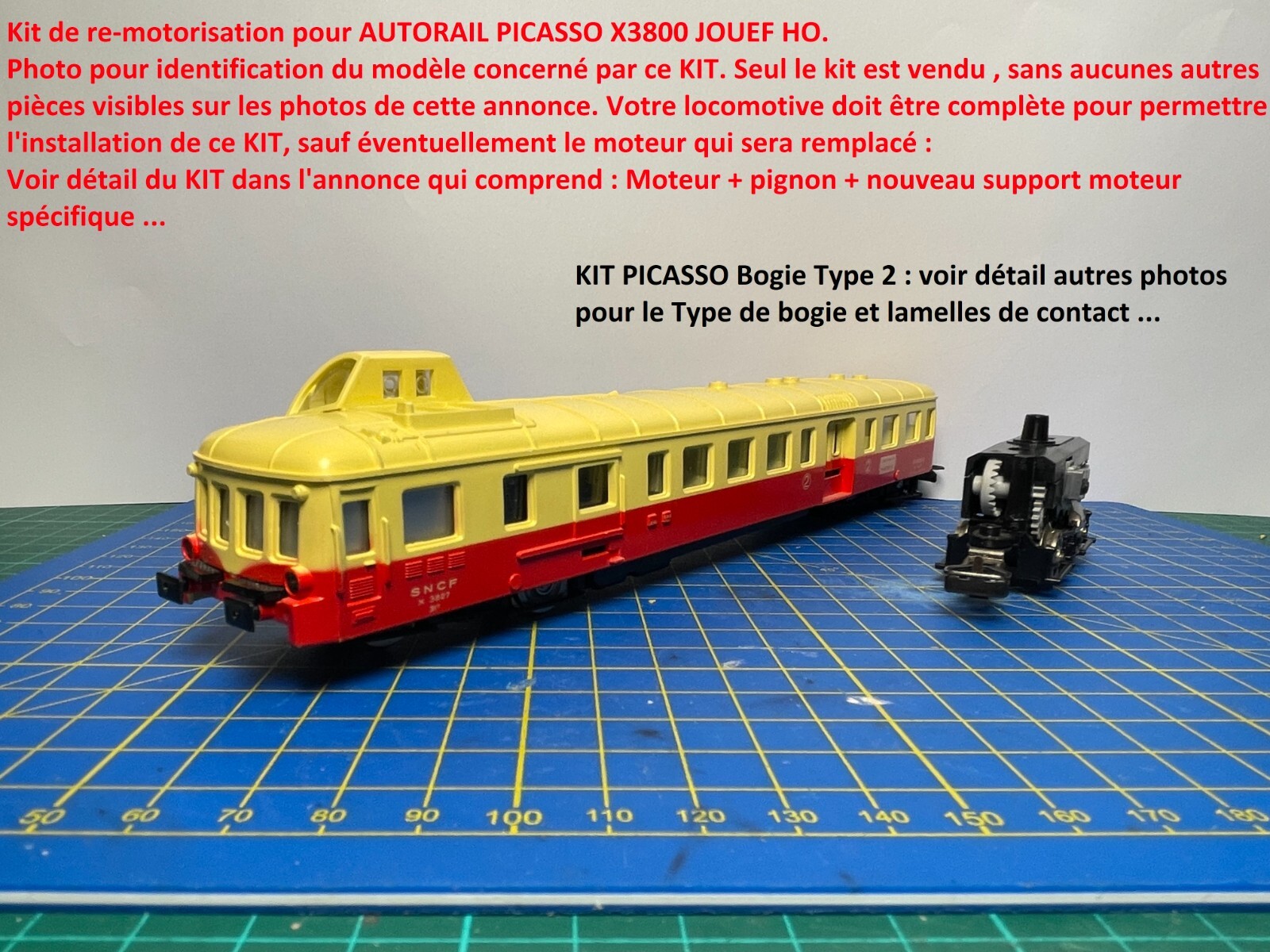 Kit Motorisation Autorail PICASSO JOUEF HO - Système Bogie Type 2 Série X3800