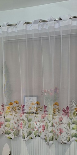 Jacquard jardiniere net curtain meadow flowers eyelet firanki perdele zaclony - Picture 4 of 4