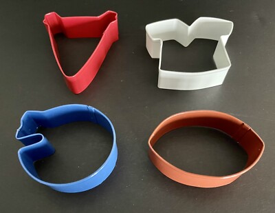 Wilton Football Cookie Cutter Set Metal Piece Football Team Designs 