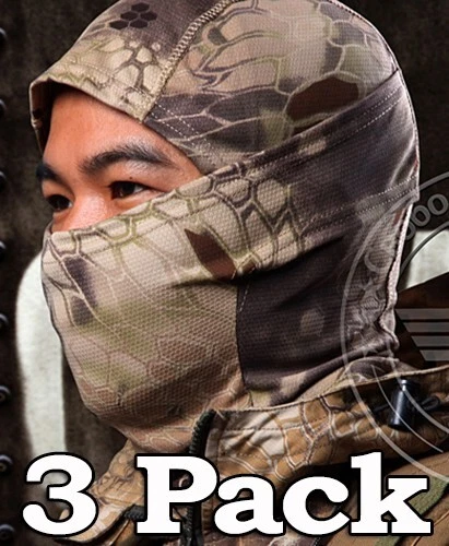 3 PACK Camouflage Men's Balaclava Face Ski Mask UV Wind Protection HIGHLANDER