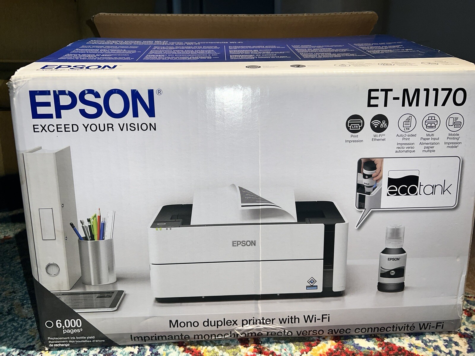 Epson EcoTank ETM1170 Wireless Monochrome Grelly USA