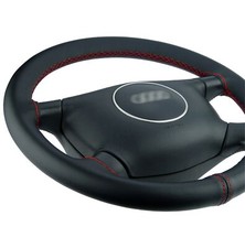 Lenkradhülle Lenkradbezug Echtleder Lenkrad Bezug passend VW T5 Naht rot