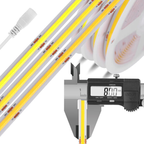 COB LED Strip Lights High Density Flexible Tape Self Adhesive Band 5V 12V 24V - Picture 12 of 28