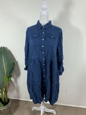 The Shirt WOMENS Blue Colored Long Sleeve Dress, Size L