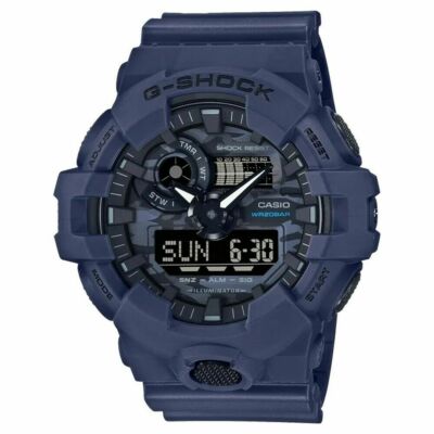 Casio G-Shock GA700CA-2A Blue Analog Digital 200M Shock Resistant Watch
