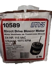 Mars 10589 5.5" 3 Speed Direct Drive Furnace Blower Motor NEW FREE FAST SHIP