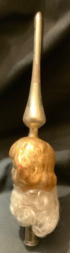ANTIQUE! GERMAN GLASS FEATHER TREE TOP - ANGEL HEAD ON SPUN GLASS CLOUD - Picture 5 of 13