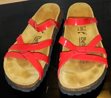Womens Betula red strappy sandals by birkenstock,vgc, uk 5 (38),quality!