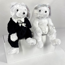 Ty Beanie Babies Bride Groom Wedding Set of 2 NWT White Bear Decor for Wedding