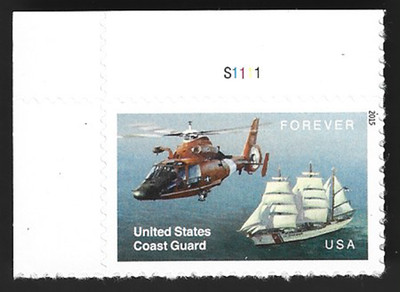 Sc#5008 49c United States Coast Guard 2015 MNHOG S/A Forever with UL plate #)