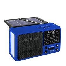 QFX R37 6 Band Bluetooth Solar Radio with LED Flashlight for Camping Hiking