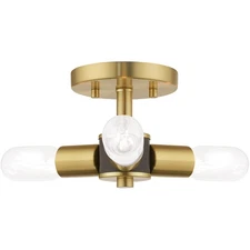 Livex Lighting 51137-12 Copenhagen Semi-Flush Mount Satin Brass