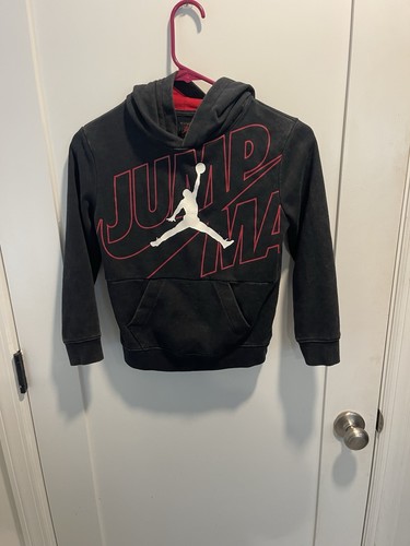 NIKE AIR JORDAN Jumpman logo black Hoodie Sweatshirt youth 6-7 Years