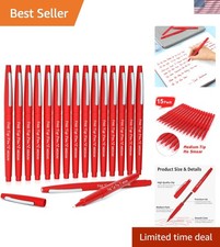 Felt Tip Pens, 15 Red Pack, 0.7mm Medium Point, Felt Tip Markers Pens for Jou...