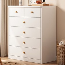New Chest W/ 6 Drawers Of Drawers Bedside Cabinet Tall Wide Storage Bedroom Home