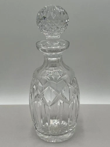 Vintage Waterford Crystal Whiskey Decanter with Stopper Clear Cut Bar Bottle