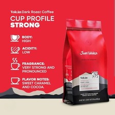 Juan Valdez Volc n Whole Bean Dark Roast Coffee 16 oz - Strong Flavor Profile