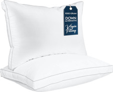 Bed Pillows for Sleeping Queen Size White , Set of 2, Cooling Hotel Quality, Gu