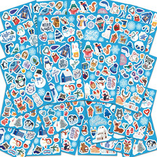 672 PCS Winter Stickers for Kids Holiday with Snowman Penguin Reindeer Party Fav