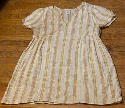 Anthropologie dRA Los Angeles Ivory Striped Guaze Tunic Dress | eBay