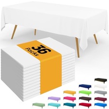 Disposable Table Cloth - 36 Pack, 54 x 108 Inch 54" x 108" - 36 Packs White
