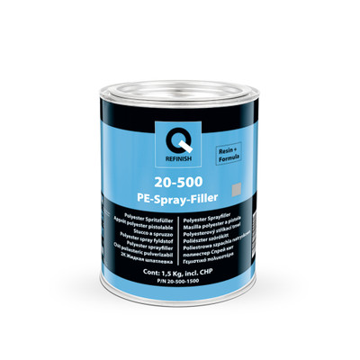 2K-Polyester-Spritzspachtel Spritzfüller 1,5 kg + Härter Grau Q-Refinish