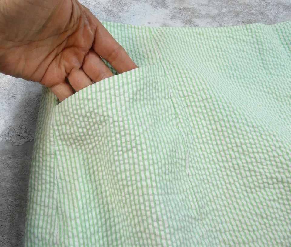 Falda Lilly Pulitzer Mujer 8 Verde Blanco Tira Seersucker Dobladillo Festoneado Foto 4 de 4