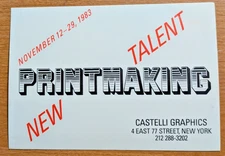 Printmaking New Talent Gallery card 1983 Castelli Graphics NYC