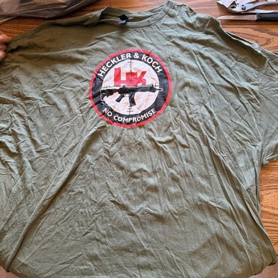 HK Heckler & Koch 5 XL  Logo Pinup Firearm Shirt No Compromise (A)