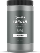 Underglaze Charcoal 16 oz Made in USA Lead-Free Color Glaze for Pottery and