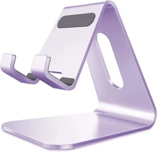 Aluminum Cell Phone Stand Holder Cradle, Desktop Stand for All Smartphones, Purp