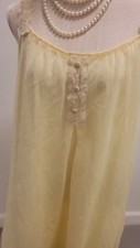 Nightgown Babydoll Aristocrat by Superior Yellow Lace 50's Lg Chifon Union Label