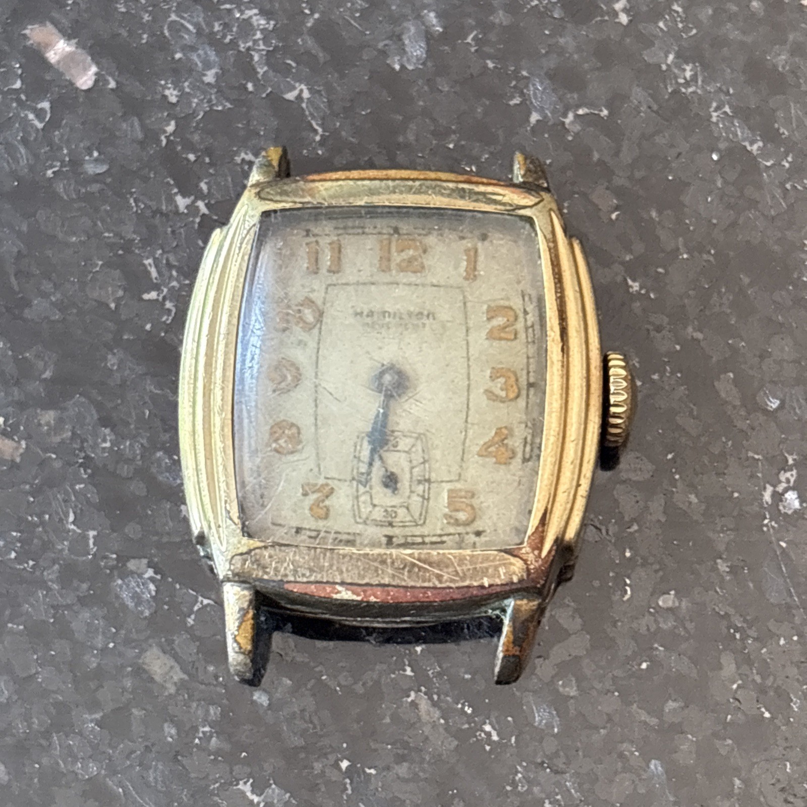 Vintage Hamilton 987 Movement 17 Jewels 10k RGP Case Non-Running Watch for Parts or Repair