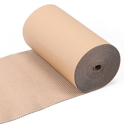 17x394 In Brown Thick Single Face Corrugated Paper Shipping Cardboard Roll
