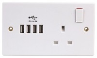 Pro Elec - 13A 1-Gang Steckdose Mit Usb
