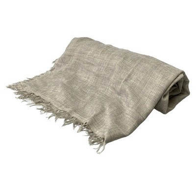 JIL SANDER - Light gray Rayon Wool Scarf