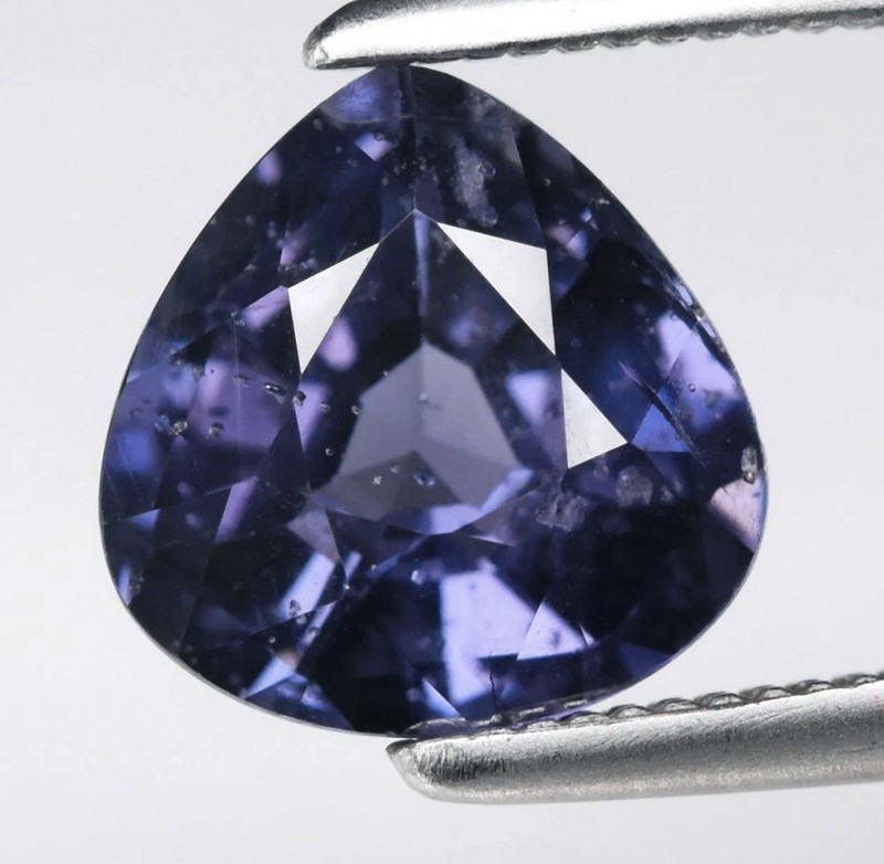 1.40ct 7x7mm Pear Purple Blue Spinel Tanzania