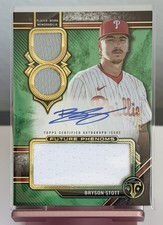 BRYSON STOTT 2024 TOPPS TRIPLE THREADS EMERALD PHENOMS PATCH AUTO /50 Phillies