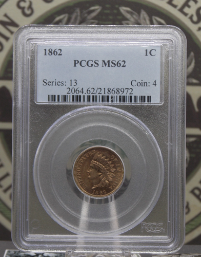 1862 Indian Head Cent Penny 1c PCGS MS62 #972 Unc Uncirculated ECC&C, Inc. - Picture 3 of 5