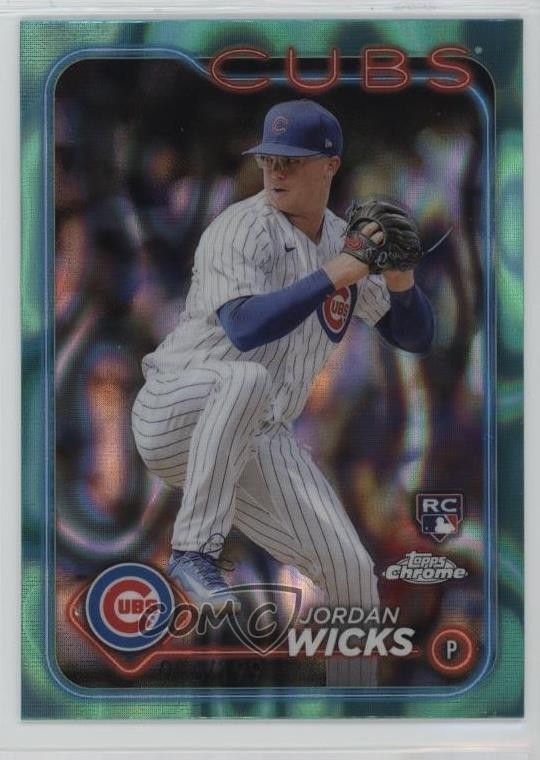 2024 Topps Chrome Aqua RayWave Refractor /199 Jordan Wicks #67 0o6v