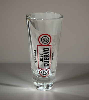 Jose Cuervo Tequila Tall Shot Glass Clear Barware Mexico