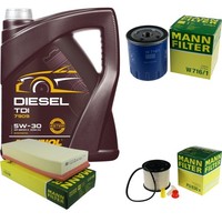 Mann Inspektionspaket 5L Mannol Diesel TDI 5W-30 FüR Peugeot 807 2.2 Hdi 2.0 607