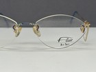 Flair Brille Damen Rund oval  Gold Blau  Randlos 624 NP:230€